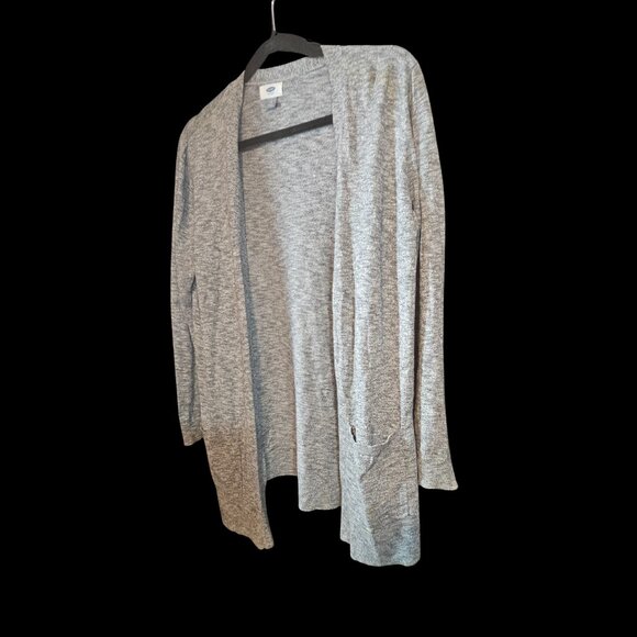 Old Navy Gray Open Front Cardigan – Size Large – Long Sleeve Lightweight Sweater - Picture 2 of 5